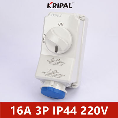 IP44 3P 16A 220V ইন্ডাস্ট্রিয়াল মেকানিক্যাল ইন্টারলক সুইচ সকেট 6H