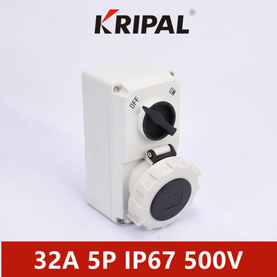 নাইলন উপাদান IP67 3P 4P 5P 32A ইন্টারলকড সুইচ সকেট IEC মান