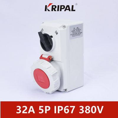 নাইলন উপাদান IP67 3P 4P 5P 32A ইন্টারলকড সুইচ সকেট IEC মান