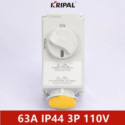 IP44 63A 3P একক ফেজ IEC ইন্টারলক বৈদ্যুতিক সুইচ সকেট