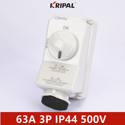 IP44 63A 3P একক ফেজ IEC ইন্টারলক বৈদ্যুতিক সুইচ সকেট