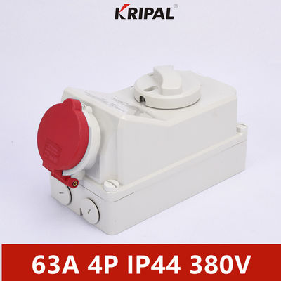 IP44 63A 3P একক ফেজ IEC ইন্টারলক বৈদ্যুতিক সুইচ সকেট
