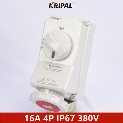 সুইচ 5P 16A 380V সহ ওয়াটারপ্রুফ ইন্ডাস্ট্রিয়াল পাওয়ার মেকানিক্যাল সকেট