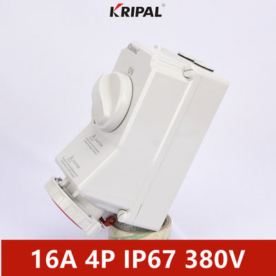 সুইচ 5P 16A 380V সহ ওয়াটারপ্রুফ ইন্ডাস্ট্রিয়াল পাওয়ার মেকানিক্যাল সকেট