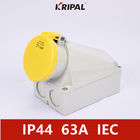 IP44 4P 63Amp ইন্ডাস্ট্রিয়াল পাওয়ার সকেট ওয়াল মাউন্ট করা IEC স্ট্যান্ডার্ড