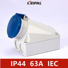 IP44 4P 63Amp ইন্ডাস্ট্রিয়াল পাওয়ার সকেট ওয়াল মাউন্ট করা IEC স্ট্যান্ডার্ড