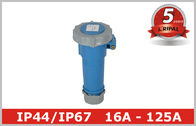 Blue IP44 Industrial Power Socket Pin And Sleeve Electrical Connectors