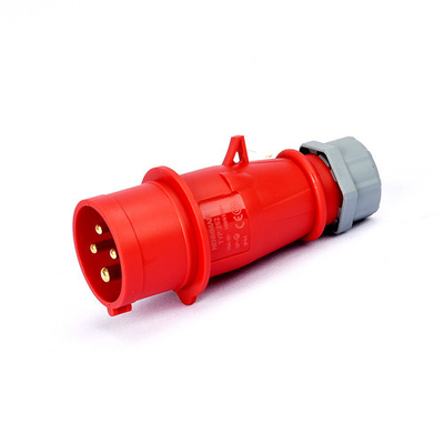 4 পোল 16A IP44 ইন্ডাস্ট্রিয়াল প্লাগ সকেট নাইলন PA IEC স্ট্যান্ডার্ড ওয়াটারপ্রুফ